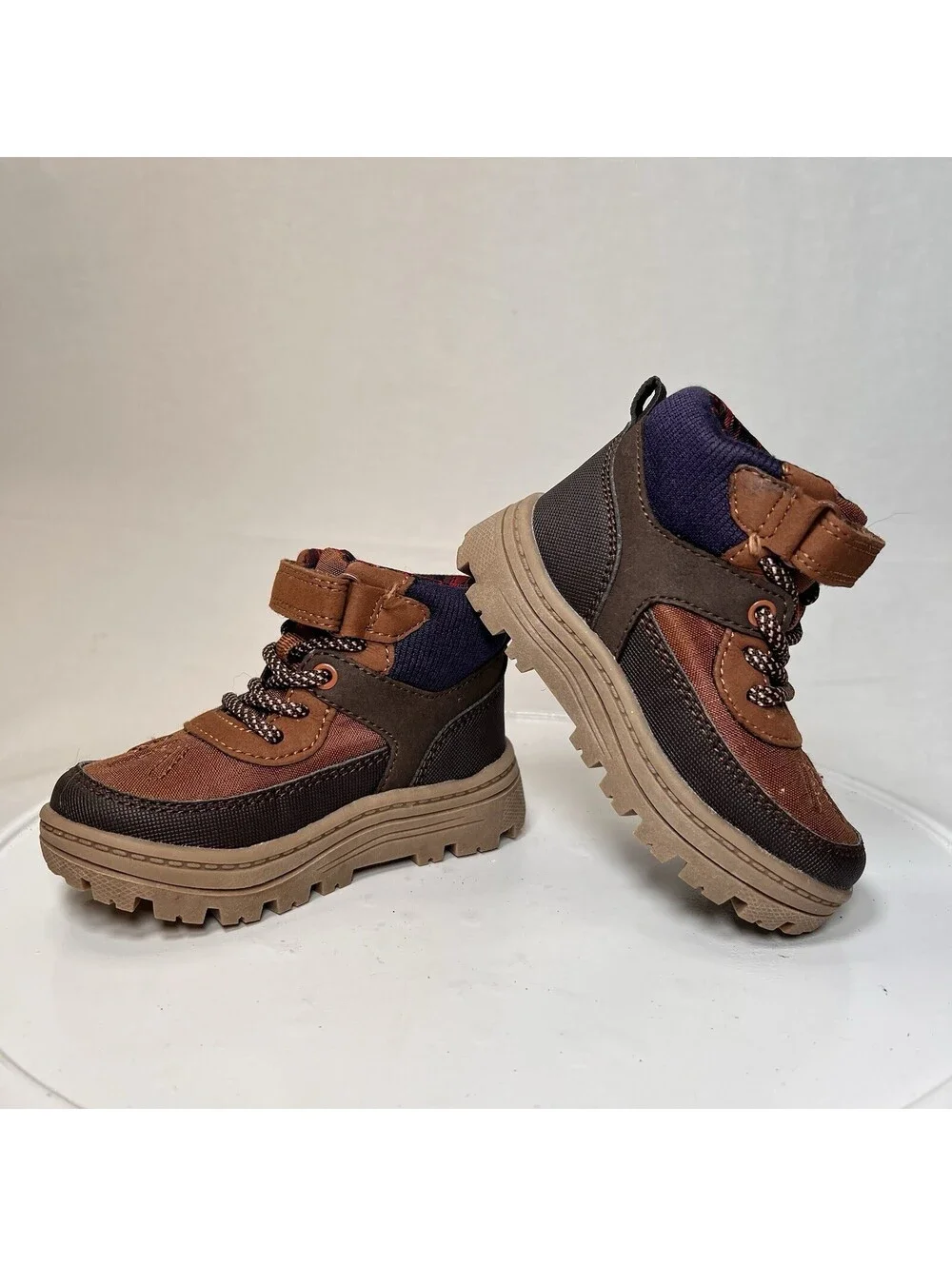 Toddler Boys CARTER'S CYRUS Brown Blue Ankle Boots Shoes 6